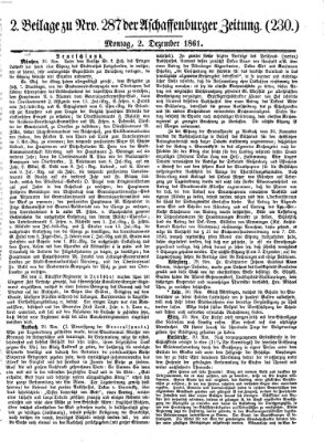 Aschaffenburger Zeitung Montag 2. Dezember 1861