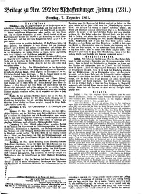 Aschaffenburger Zeitung Samstag 7. Dezember 1861