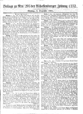 Aschaffenburger Zeitung Montag 9. Dezember 1861