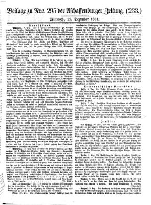 Aschaffenburger Zeitung Mittwoch 11. Dezember 1861