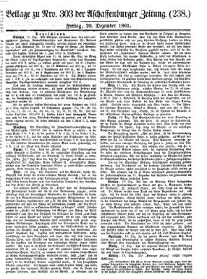 Aschaffenburger Zeitung Freitag 20. Dezember 1861