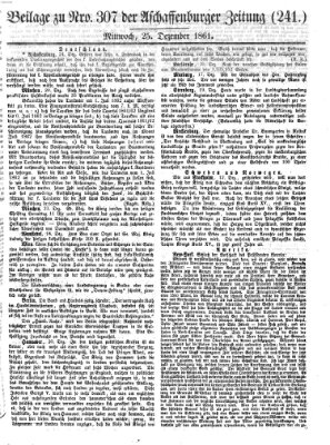 Aschaffenburger Zeitung Mittwoch 25. Dezember 1861