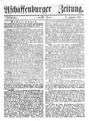 Aschaffenburger Zeitung Donnerstag 2. Januar 1862