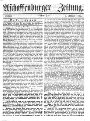 Aschaffenburger Zeitung Freitag 3. Januar 1862