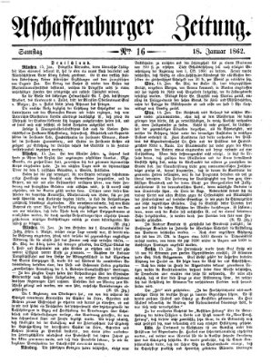 Aschaffenburger Zeitung Samstag 18. Januar 1862