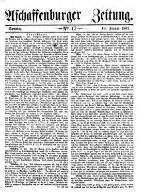 Aschaffenburger Zeitung Sonntag 19. Januar 1862