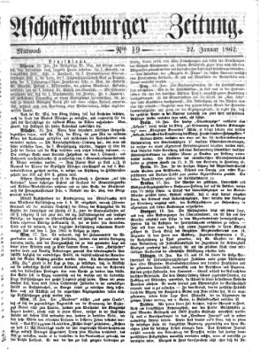 Aschaffenburger Zeitung Mittwoch 22. Januar 1862