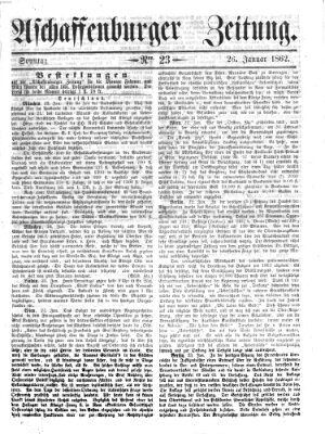 Aschaffenburger Zeitung Sonntag 26. Januar 1862