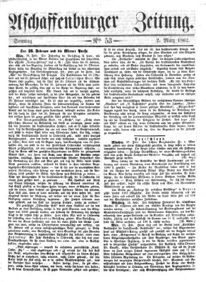 Aschaffenburger Zeitung Sonntag 2. März 1862