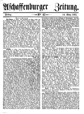 Aschaffenburger Zeitung Freitag 14. März 1862