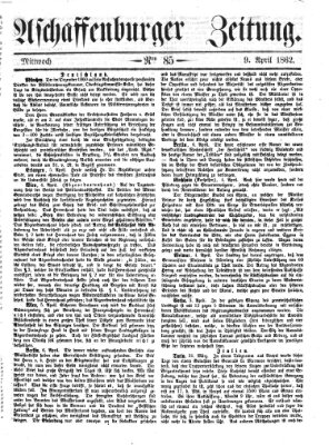 Aschaffenburger Zeitung Mittwoch 9. April 1862