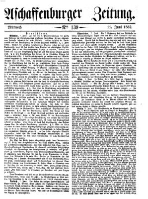 Aschaffenburger Zeitung Mittwoch 11. Juni 1862