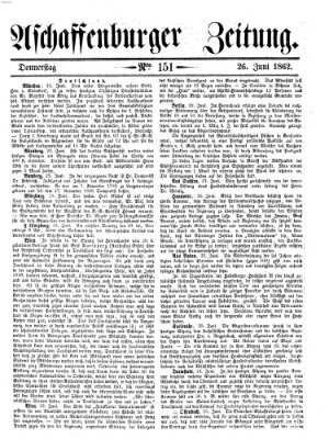 Aschaffenburger Zeitung Donnerstag 26. Juni 1862