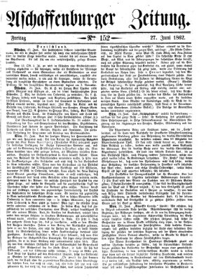 Aschaffenburger Zeitung Freitag 27. Juni 1862