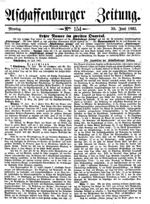 Aschaffenburger Zeitung Montag 30. Juni 1862