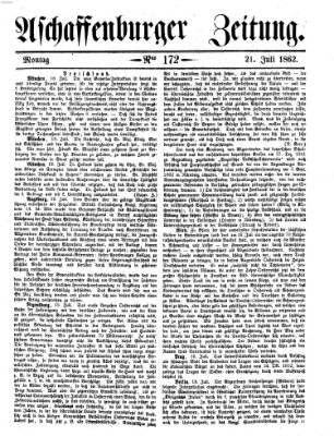 Aschaffenburger Zeitung Montag 21. Juli 1862