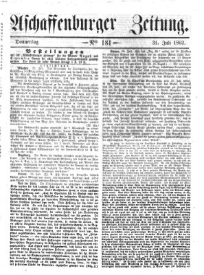 Aschaffenburger Zeitung Donnerstag 31. Juli 1862