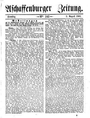 Aschaffenburger Zeitung Samstag 2. August 1862