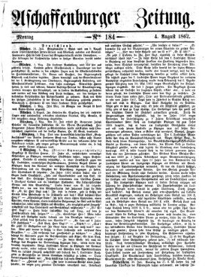 Aschaffenburger Zeitung Montag 4. August 1862