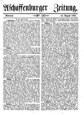 Aschaffenburger Zeitung Mittwoch 13. August 1862