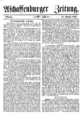 Aschaffenburger Zeitung Montag 18. August 1862