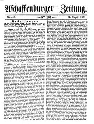 Aschaffenburger Zeitung Mittwoch 27. August 1862