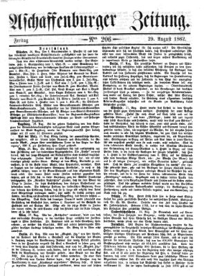 Aschaffenburger Zeitung Freitag 29. August 1862