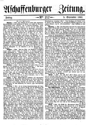 Aschaffenburger Zeitung Freitag 5. September 1862