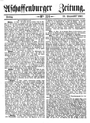 Aschaffenburger Zeitung Freitag 19. September 1862