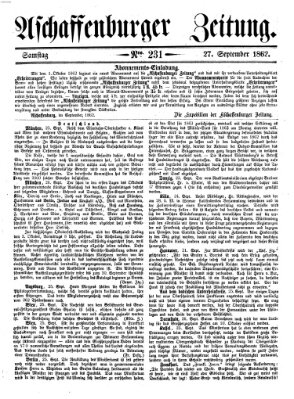 Aschaffenburger Zeitung Samstag 27. September 1862