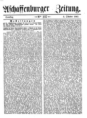 Aschaffenburger Zeitung Samstag 4. Oktober 1862