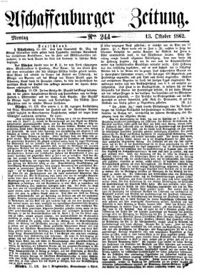 Aschaffenburger Zeitung Montag 13. Oktober 1862