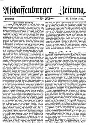 Aschaffenburger Zeitung Mittwoch 22. Oktober 1862