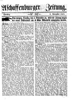 Aschaffenburger Zeitung Dienstag 4. November 1862