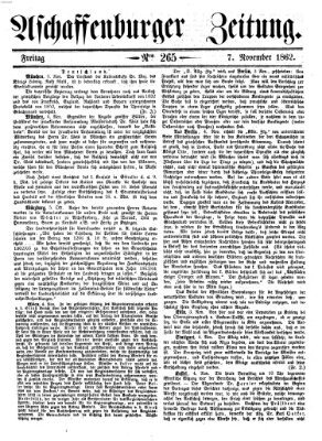 Aschaffenburger Zeitung Freitag 7. November 1862