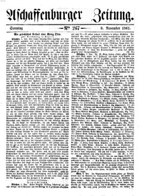 Aschaffenburger Zeitung Sonntag 9. November 1862