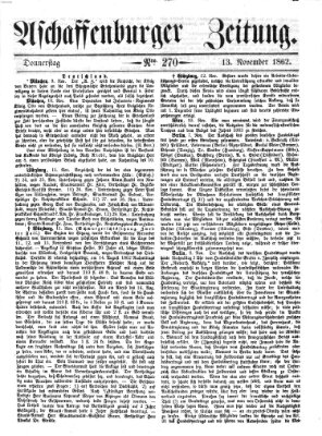 Aschaffenburger Zeitung Donnerstag 13. November 1862