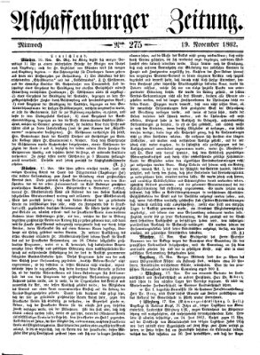 Aschaffenburger Zeitung Mittwoch 19. November 1862