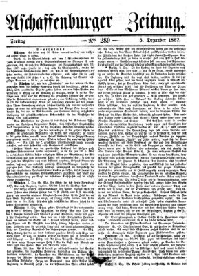 Aschaffenburger Zeitung Freitag 5. Dezember 1862