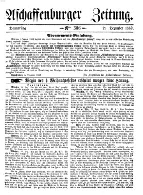 Aschaffenburger Zeitung Donnerstag 25. Dezember 1862