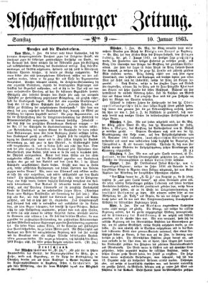 Aschaffenburger Zeitung Samstag 10. Januar 1863