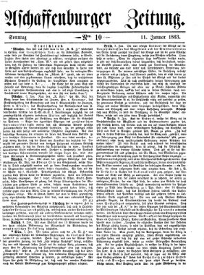 Aschaffenburger Zeitung Sonntag 11. Januar 1863