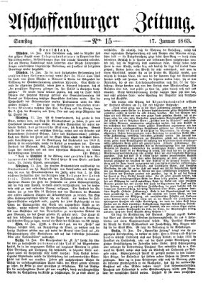 Aschaffenburger Zeitung Samstag 17. Januar 1863