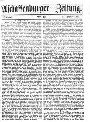 Aschaffenburger Zeitung Mittwoch 21. Januar 1863