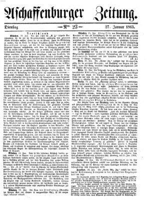 Aschaffenburger Zeitung Dienstag 27. Januar 1863