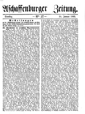 Aschaffenburger Zeitung Samstag 31. Januar 1863