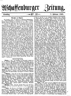 Aschaffenburger Zeitung Samstag 7. Februar 1863