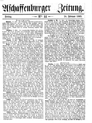 Aschaffenburger Zeitung Freitag 20. Februar 1863