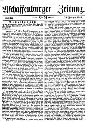 Aschaffenburger Zeitung Samstag 28. Februar 1863