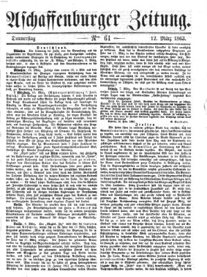 Aschaffenburger Zeitung Donnerstag 12. März 1863